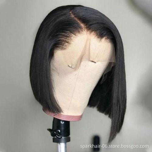Factory Outlet Hair Sample Bob Cut Wigs 100%Human Hair,13*4 Lace Front Bob Wig, Virgin Human Hair Short Bob 4*4 Lace Closure Wig